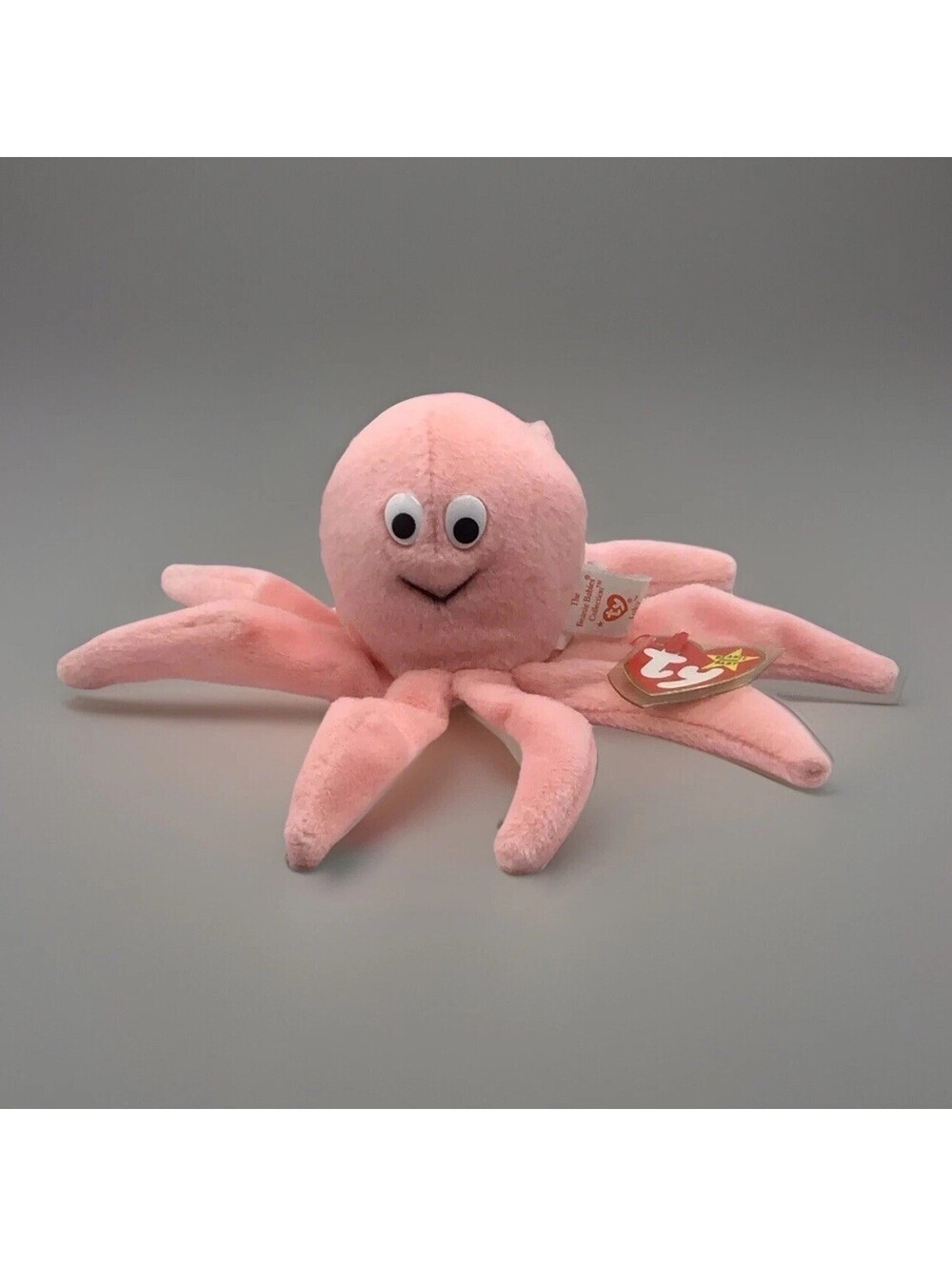 TY Beanie Baby Inky the Octopus DOB: 11-29-94 PVC Stuffed Animal Toy